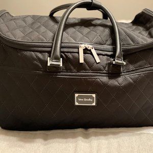 Vera Bradley Black Microfiber Rolling Duffle